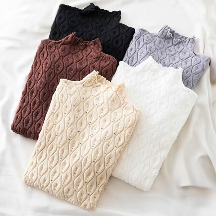 Elegant women's cashmere blend turtleneck sweater, ideal for chic autumn and winter outfits.