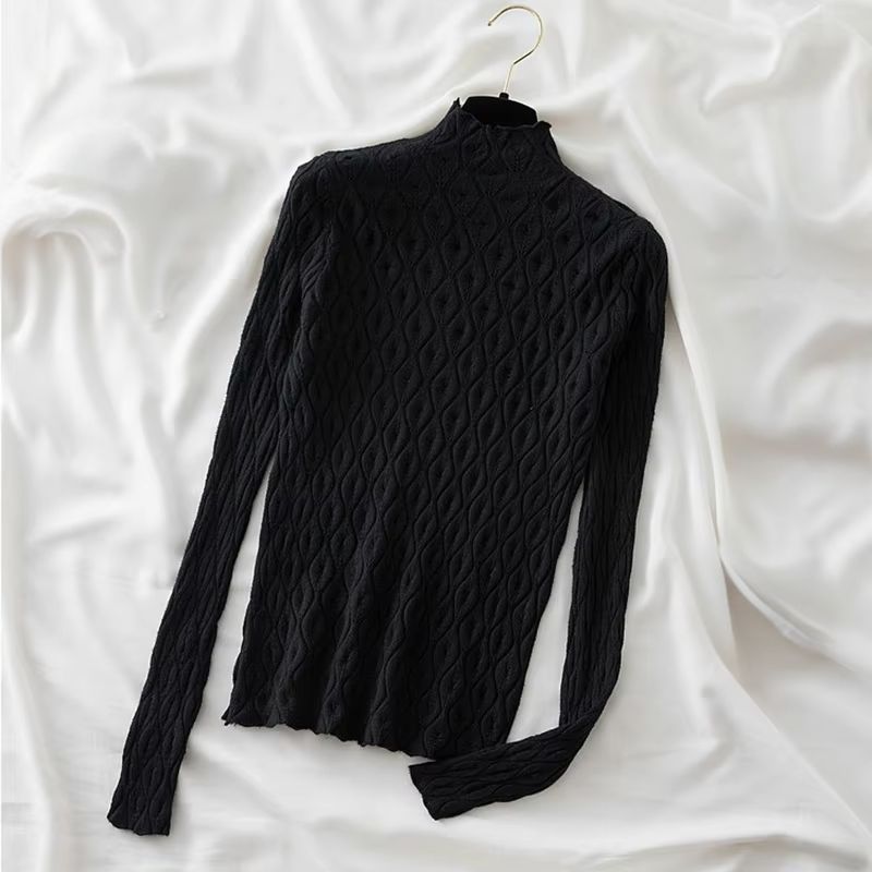 Classic women's cashmere blend turtleneck sweater, offering warmth and elegance for cooler seasons.