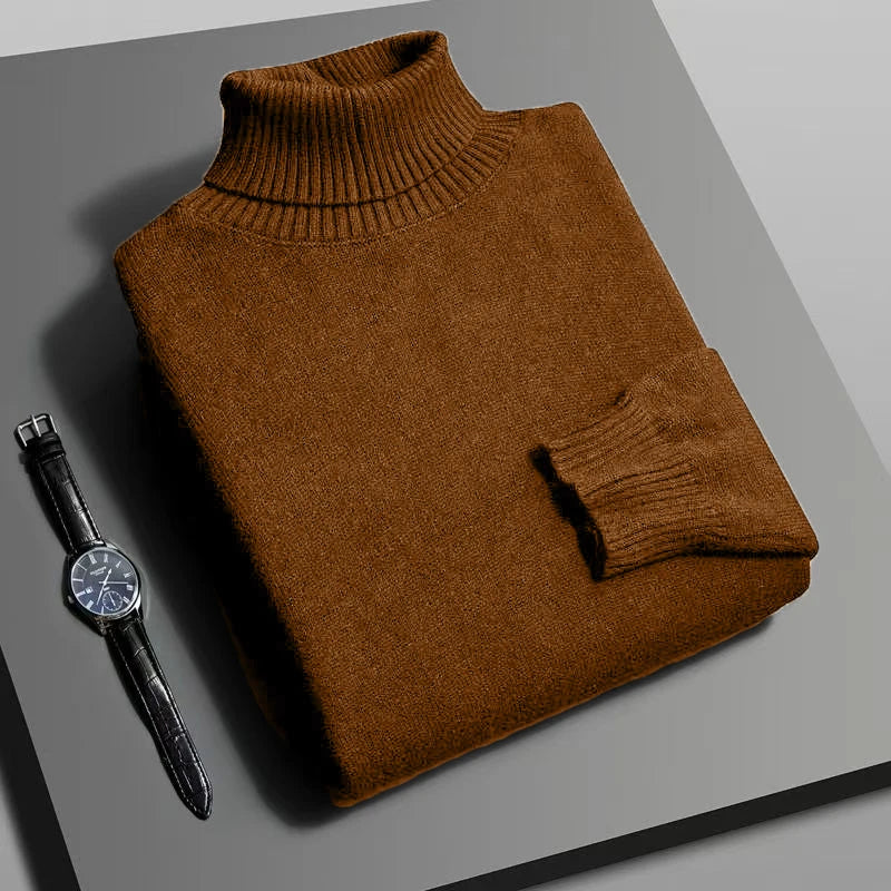 Chic women's Monaco knit turtleneck sweater in a cozy fabric, perfect for elegant fall apparel.