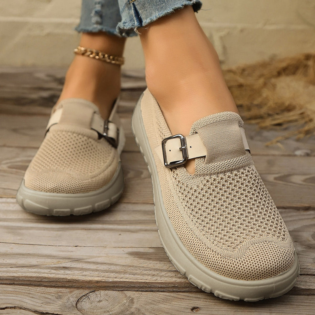Women's Monaco orthopedic slip-on loafers in black, perfect for all-day comfort & foot health.
