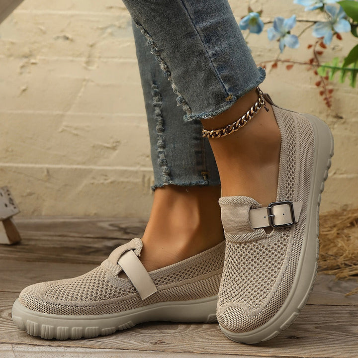 Black Monaco ergonomic loafers, designed as women's comfort shoes for foot health.