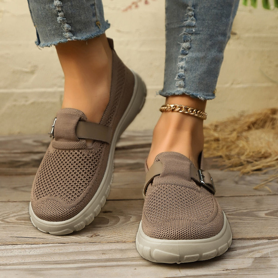Monaco women's slip-on comfort shoes in black, featuring foot health benefits & versatile style.