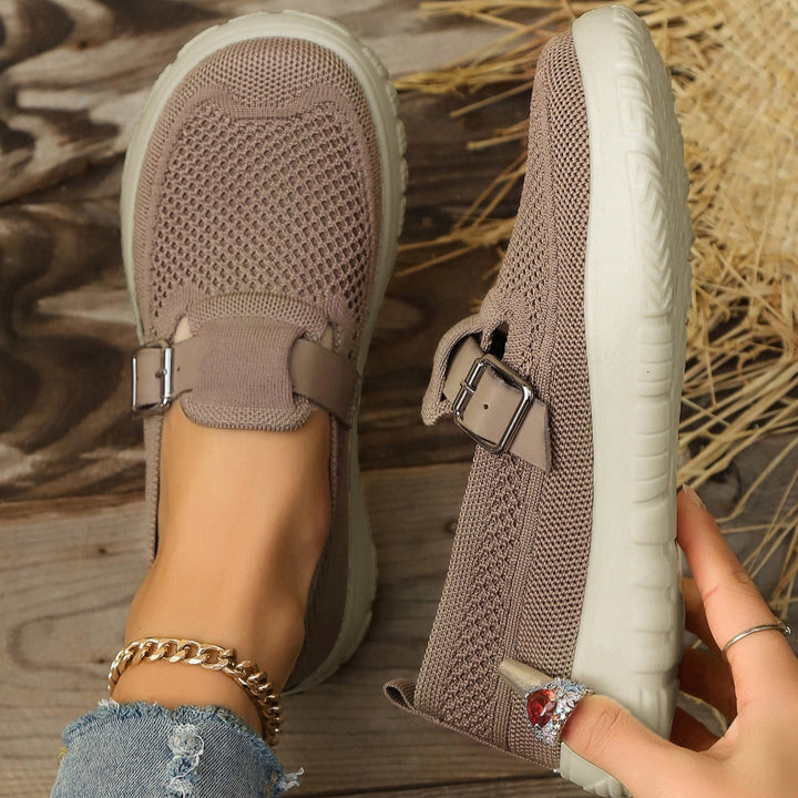 Elegant coffee women's orthopedic slip-on loafers, merging comfort and stylish everyday footwear.