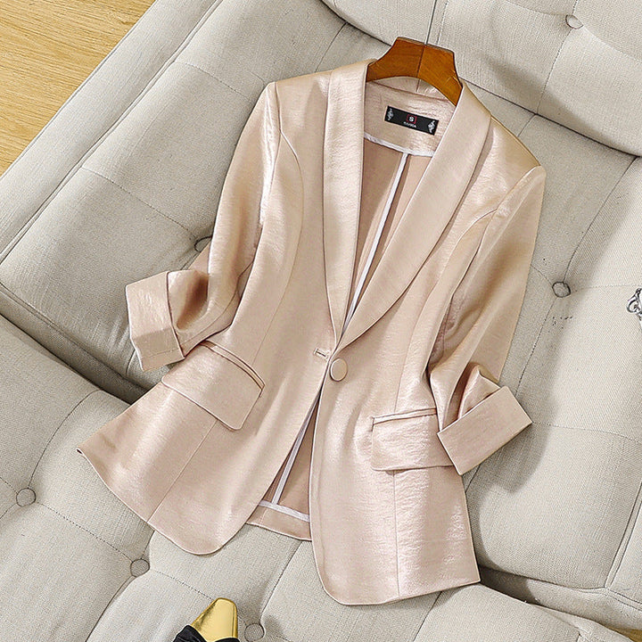 Chic white Women's Monaco tailored blazer. Elegant jacket for professional wear, a versatile women's apparel piece.