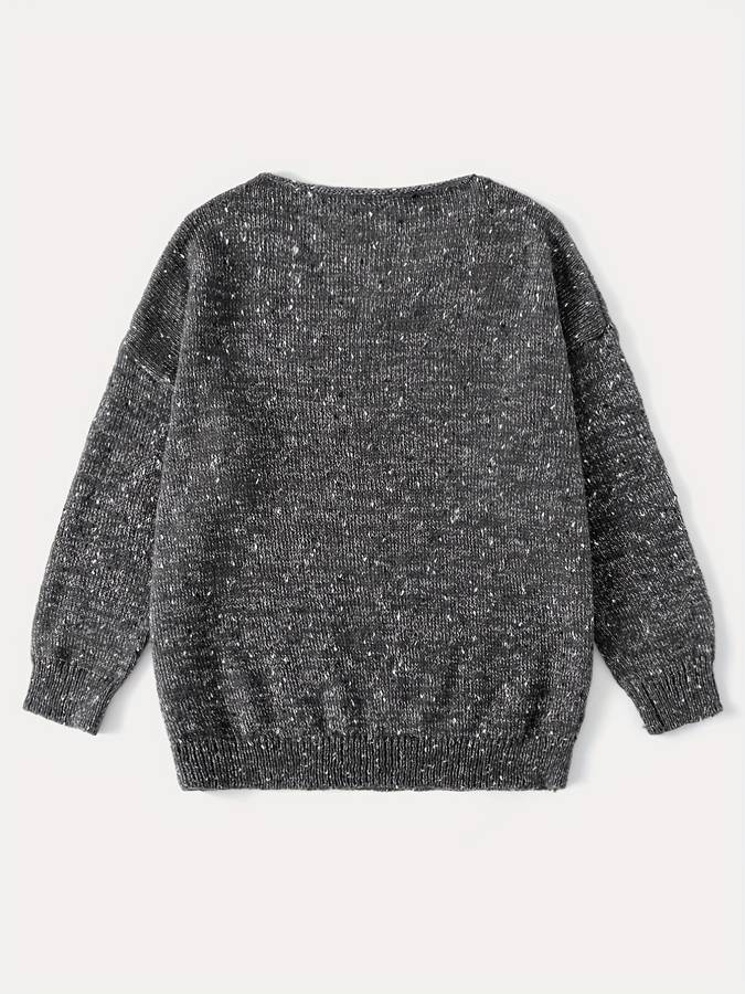 Women's multicolored loose fit pullover sweater. Soft wool for a chic, comfy look.