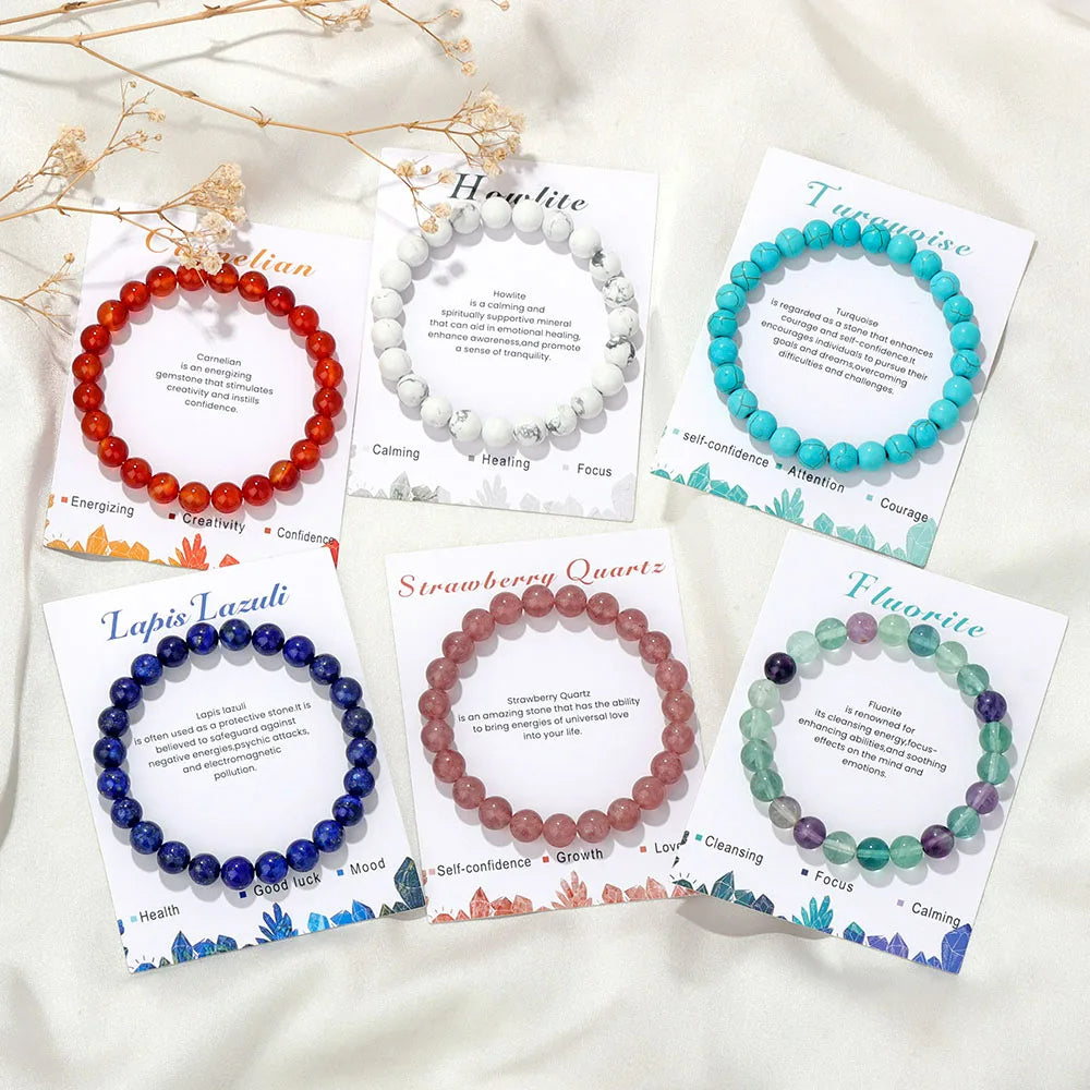 Women's natural crystal healing energy bracelet for spiritual balance.
