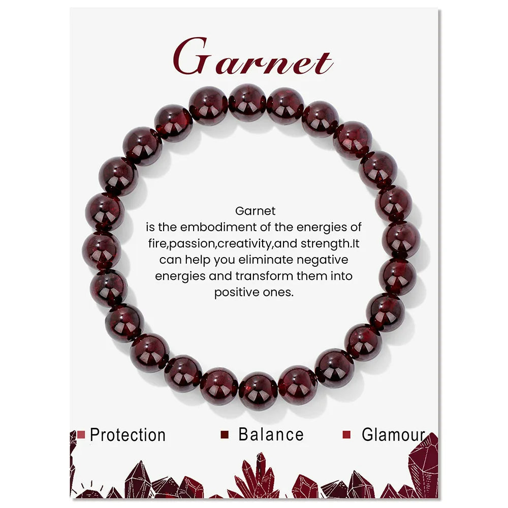 Women's natural energy bracelet with healing crystals.