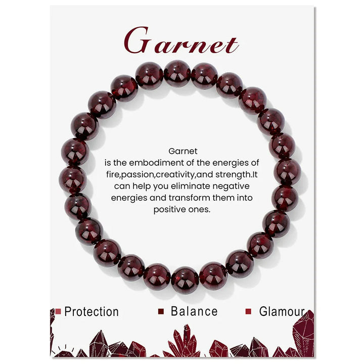 Women's natural energy bracelet with healing crystals.