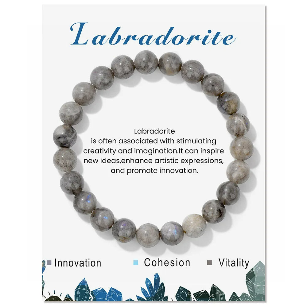 Elegant women's energy bracelet, natural crystal healing stones.