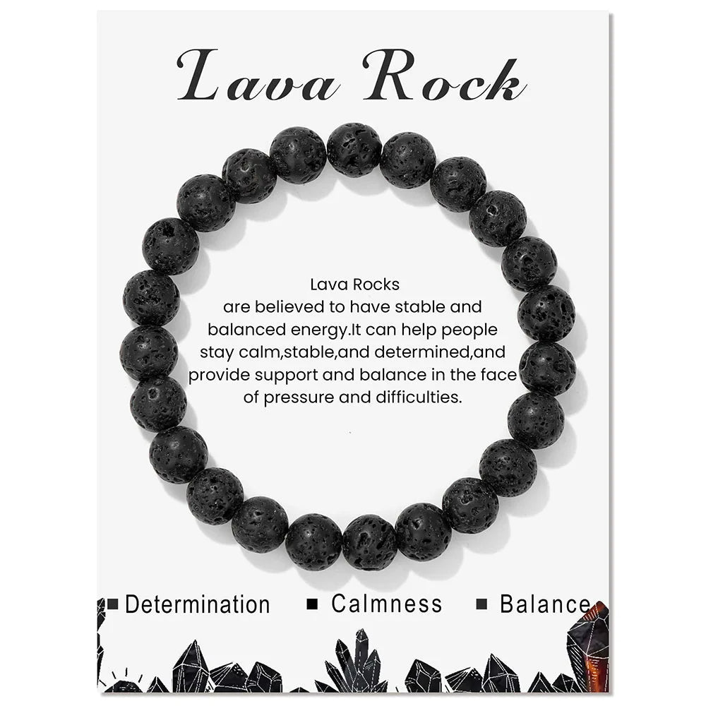Women's mindfulness crystal bracelet, energy healing & peace.