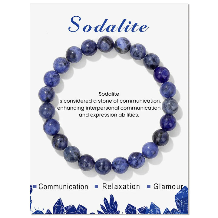Beaded natural stone energy bracelet, women's spiritual wellbeing.