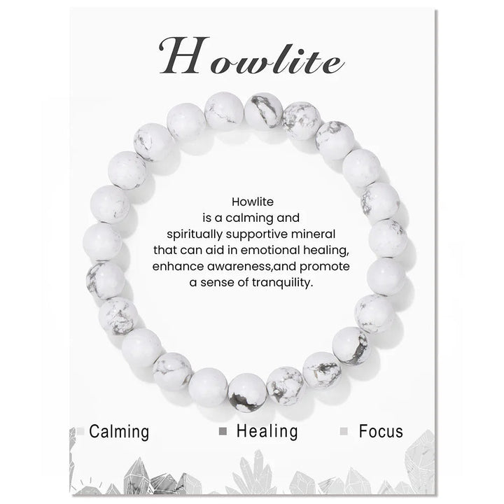 Beaded natural stone healing bracelet, spiritual gift for women.