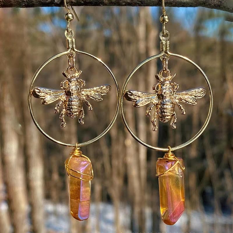 Boho style celestial crystal moon and star drop earrings, women's unique jewelry.
