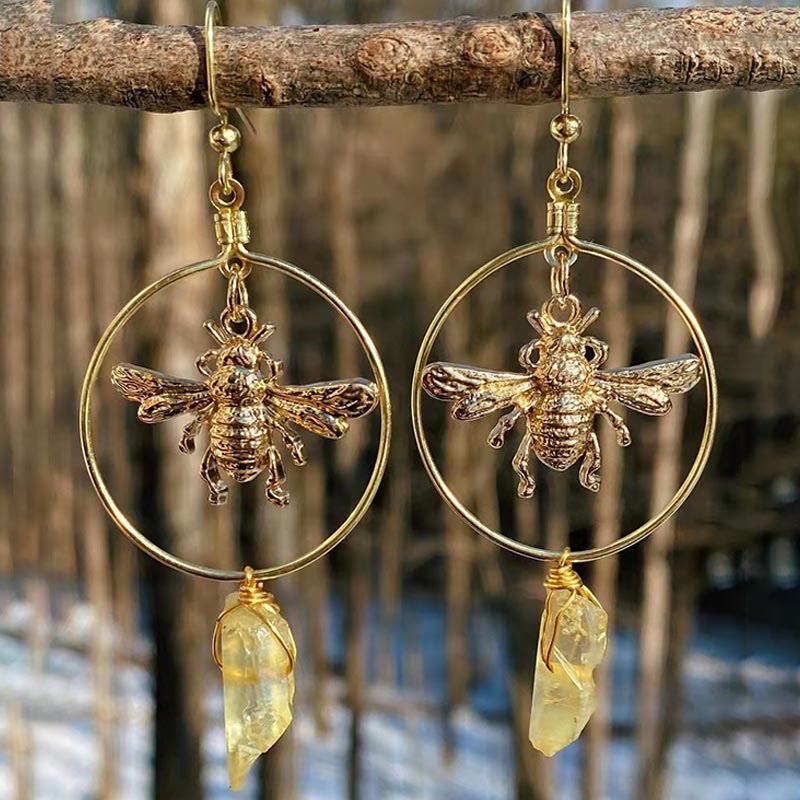 Elegant women's celestial crystal earrings, moon and star natural stone drops.