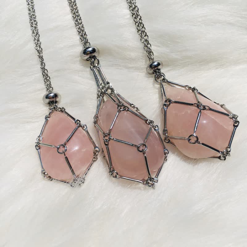 Women's natural crystal pendant necklace. Healing gemstone on a delicate chain.