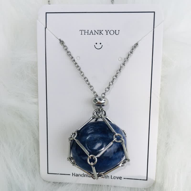 Amethyst natural stone pendant necklace. Women's spiritual healing jewelry piece.