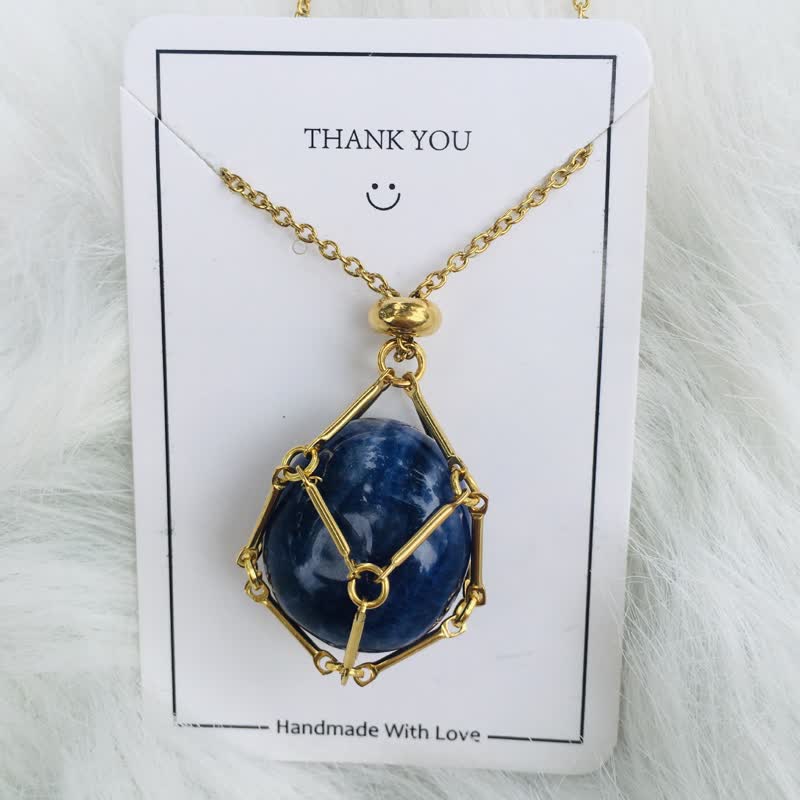 Women's natural crystal pendant. Healing gemstone necklace for style & well-being.