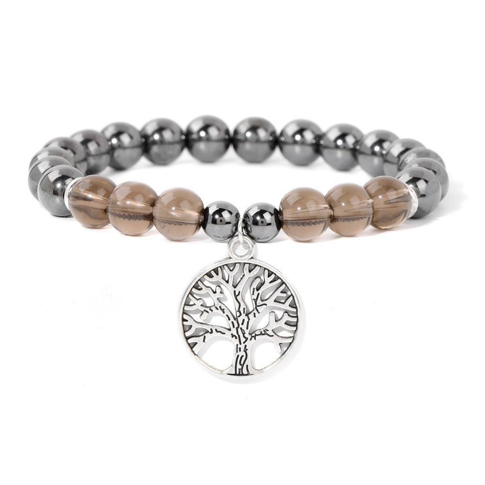 Women's adjustable crystal bracelet, Tree of Life, natural gemstone spiritual accessory.