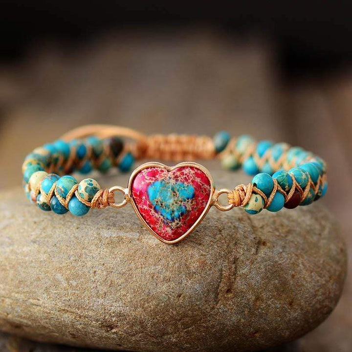 Stack of Natural Jasper Stone friendship bracelets, ideal women's accessory