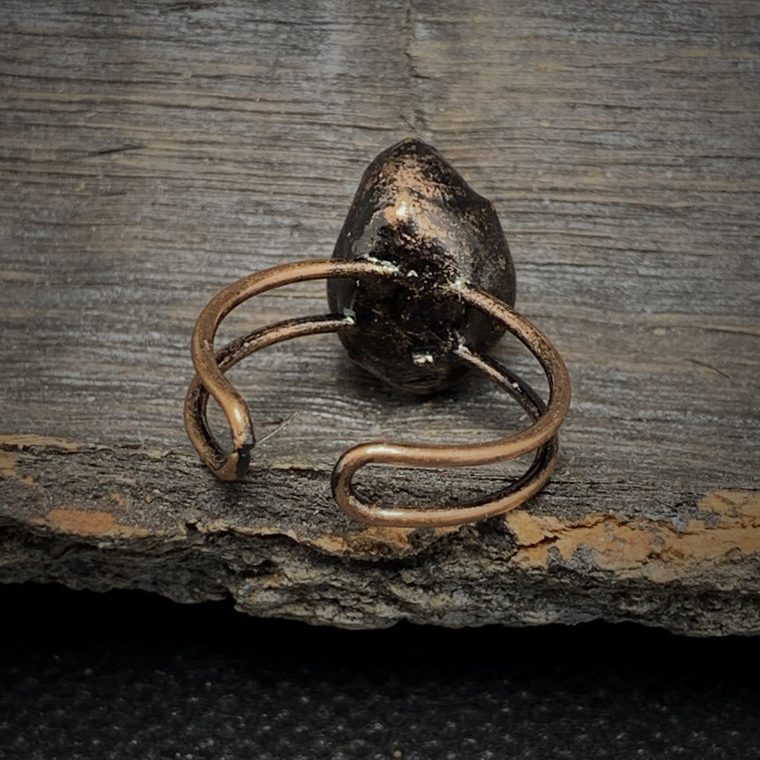 Adjustable natural raw crystal birthstone ring, women's unique spiritual gift.