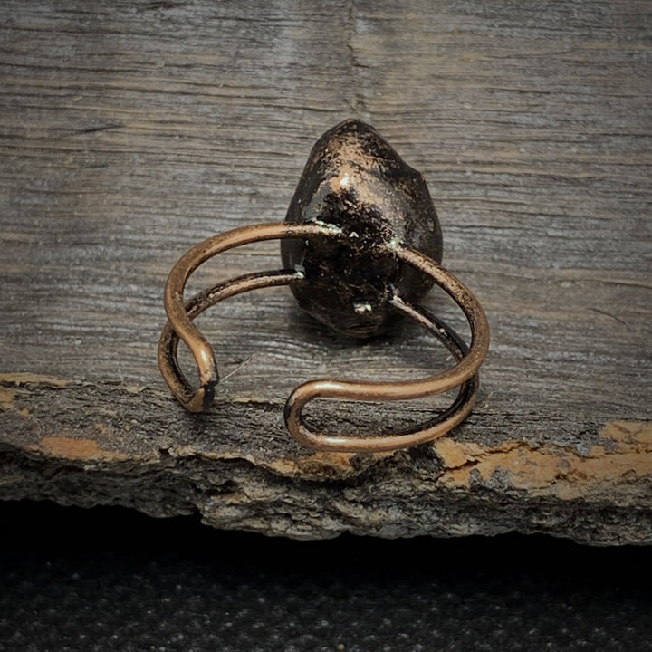 Adjustable natural raw crystal birthstone ring, women's unique spiritual gift.