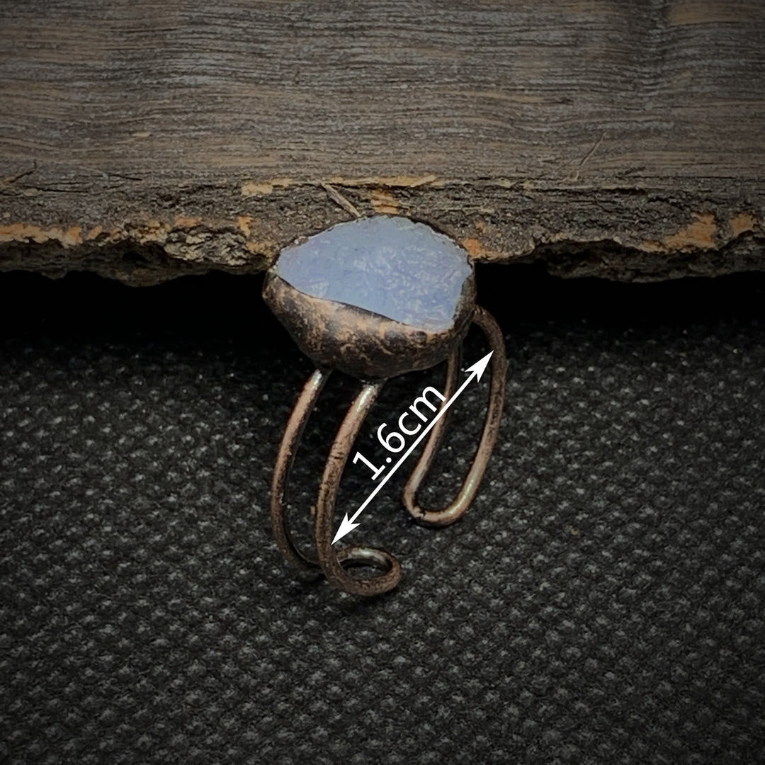 Spiritual gift: natural raw birthstone ring, adjustable crystal healing for women.