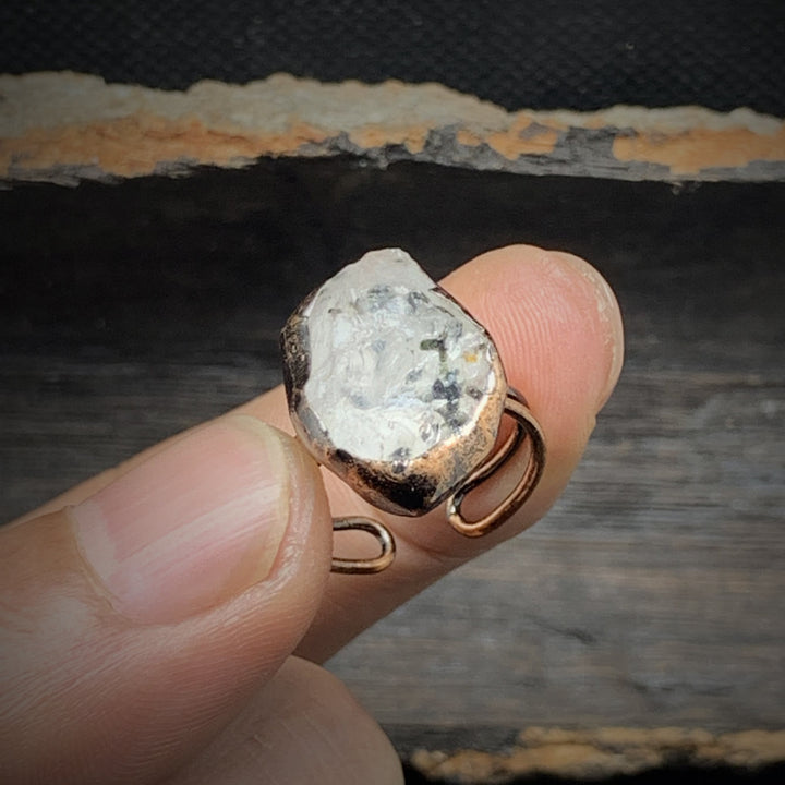 Adjustable Raw Crystal Birthstone Ring, women's natural gemstone spiritual jewelry.