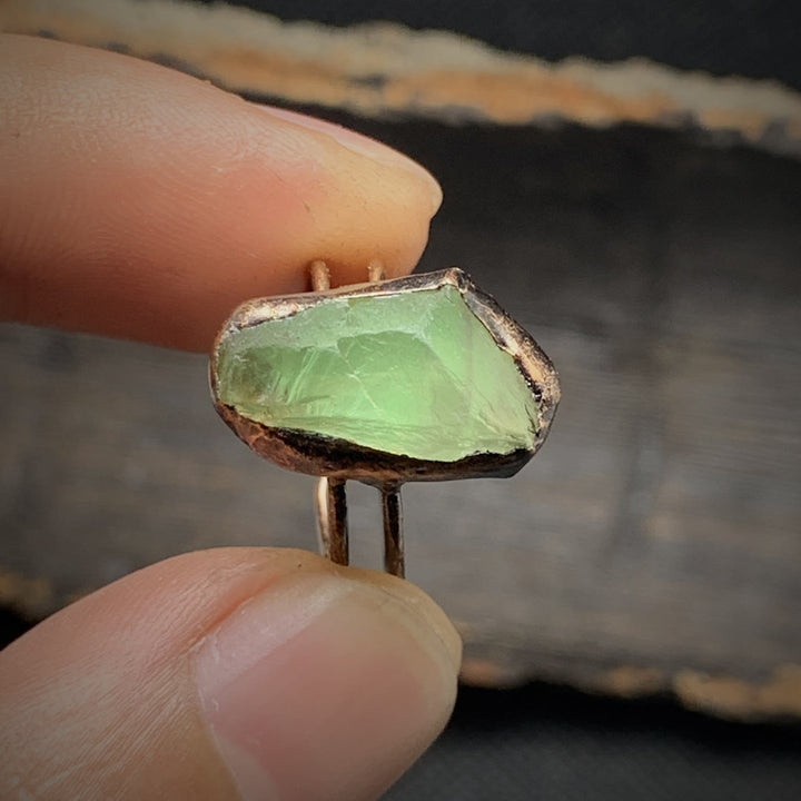 Spiritual healing gift: adjustable raw crystal birthstone ring for women.