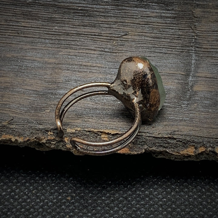Natural stone women's adjustable raw crystal birthstone ring, a spiritual gift.
