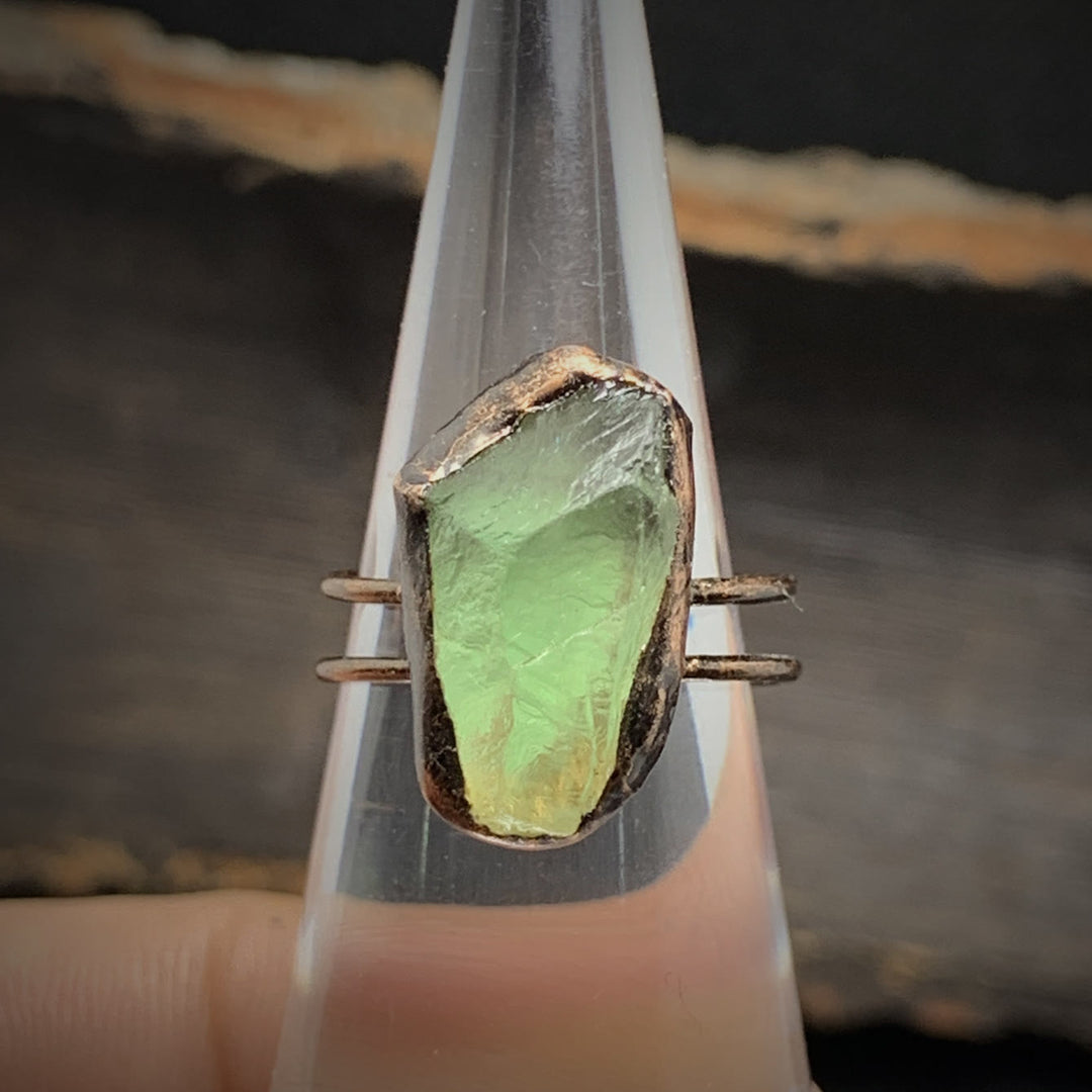Adjustable women's natural raw birthstone ring, crystal healing and spiritual jewelry.
