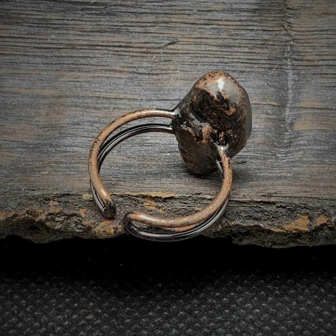 Adjustable raw crystal birthstone ring, women's natural gemstone spiritual jewelry.