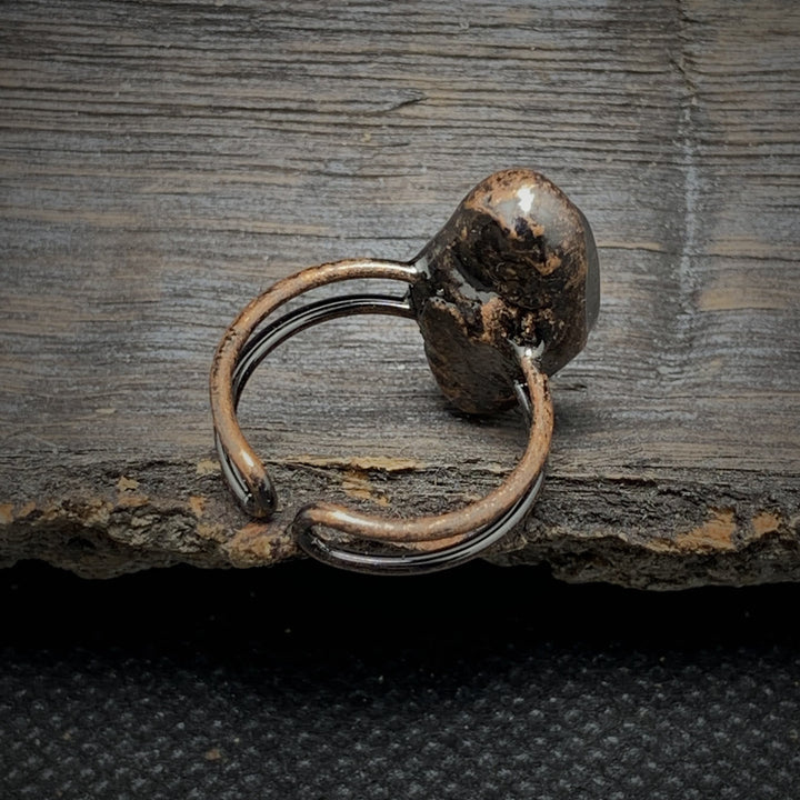 Adjustable raw crystal birthstone ring, women's natural gemstone spiritual jewelry.