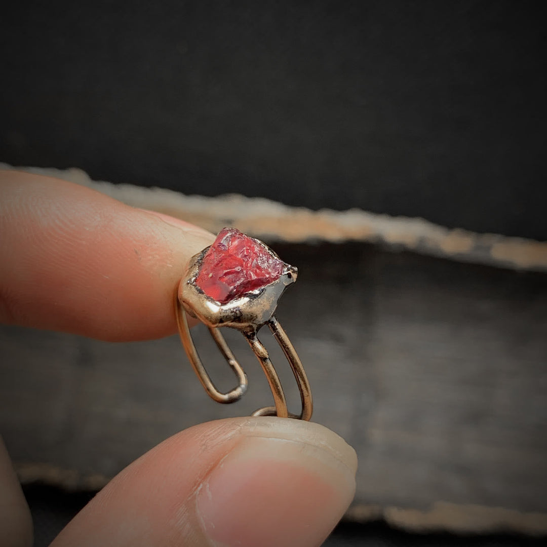 Unique Adjustable Crystal Birthstone Ring, natural stone women's spiritual accessory.