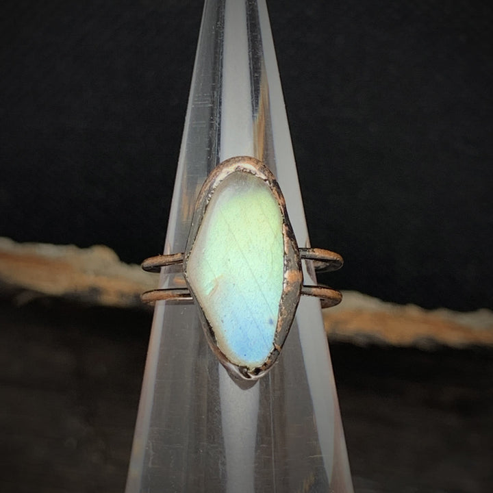 Handmade natural raw birthstone ring, adjustable crystal healing gift for women.