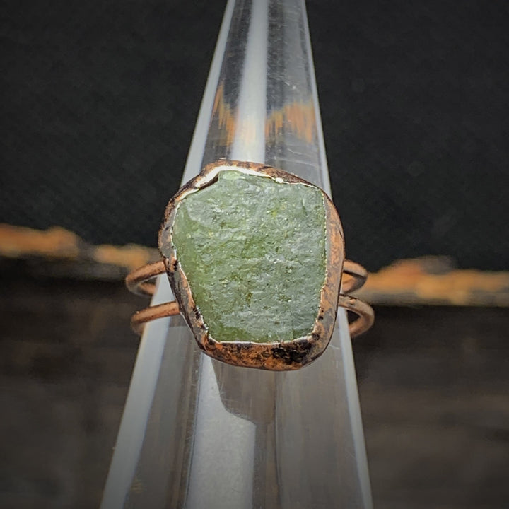 Spiritual healing gift, adjustable raw crystal birthstone ring, natural for women.