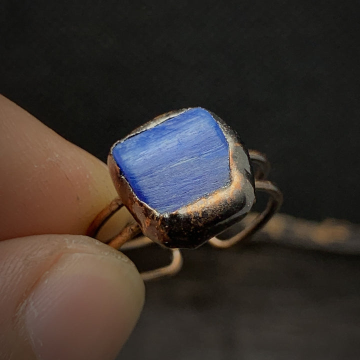 Adjustable women's natural raw birthstone ring, crystal healing spiritual gift.