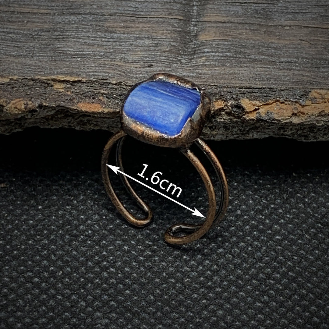 Birthstone ring for women, natural raw crystal, adjustable healing gemstone.