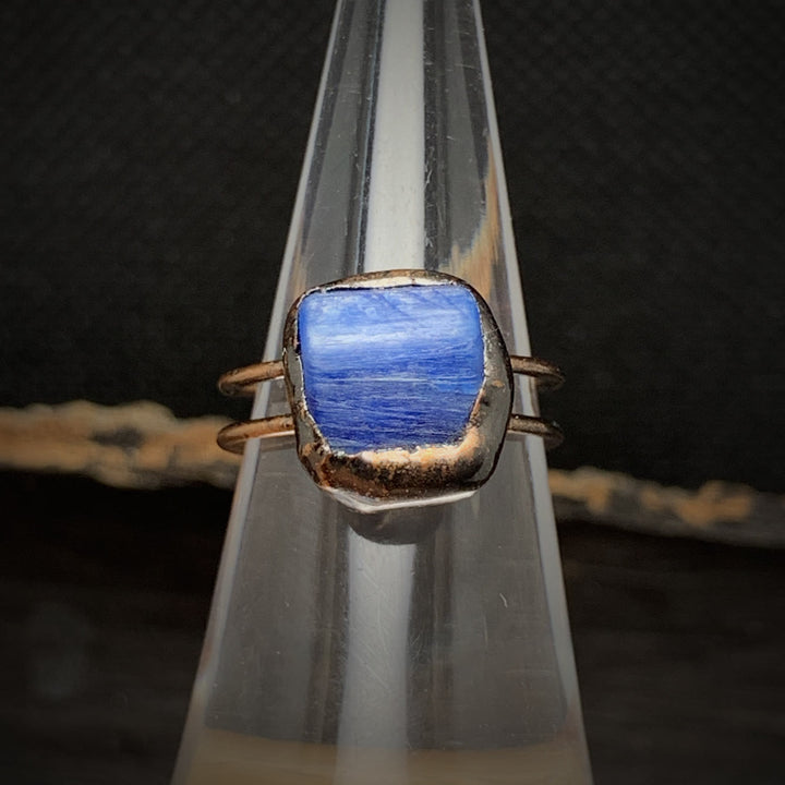 Women's adjustable raw birthstone ring, natural crystal healing spiritual.
