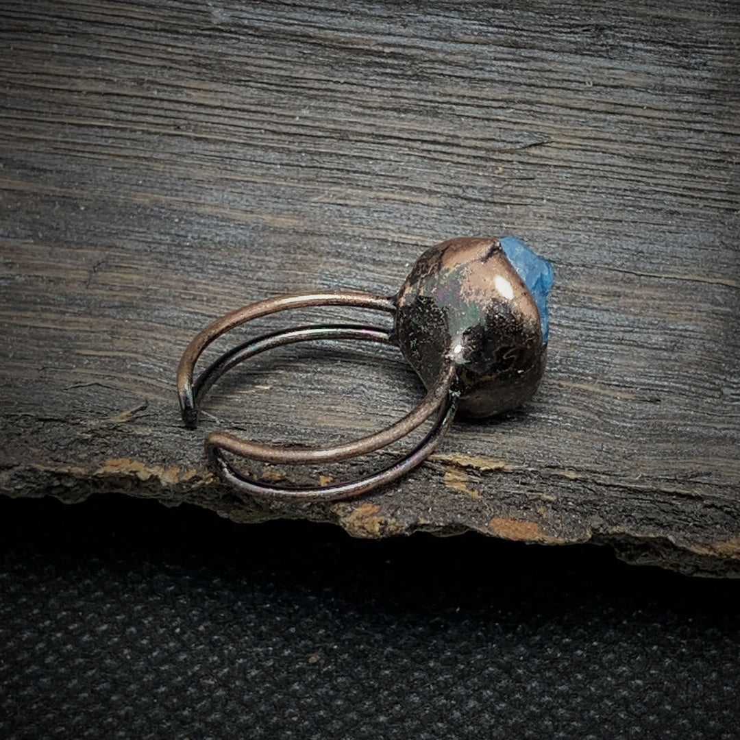 Handmade natural raw birthstone ring, adjustable crystal healing gift for her.