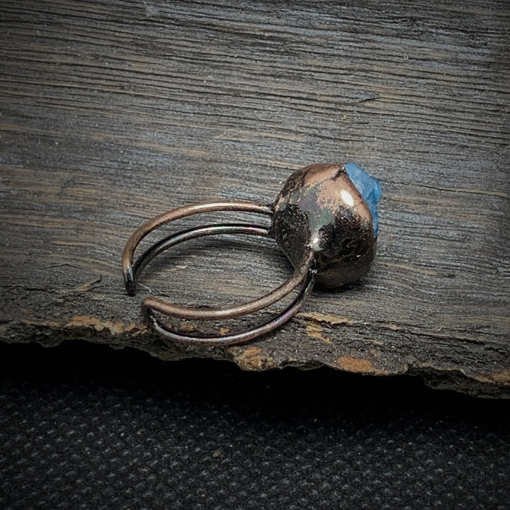 Handmade natural raw birthstone ring, adjustable crystal healing gift for her.