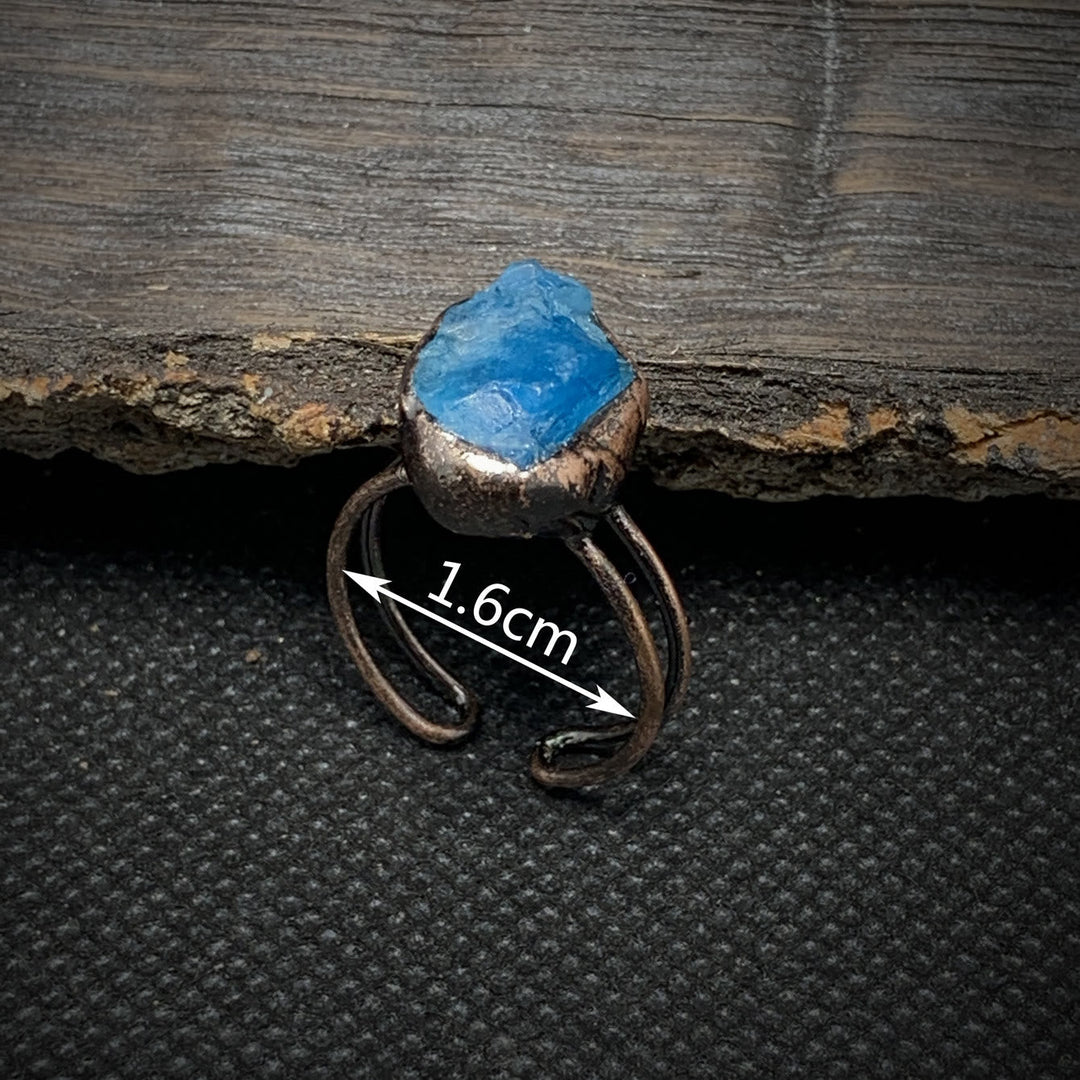 Dainty natural stone raw birthstone ring, adjustable crystal healing spiritual.