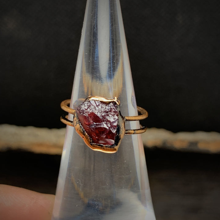 Elegant Adjustable Natural Raw Birthstone Ring, women's gemstone spiritual gift.