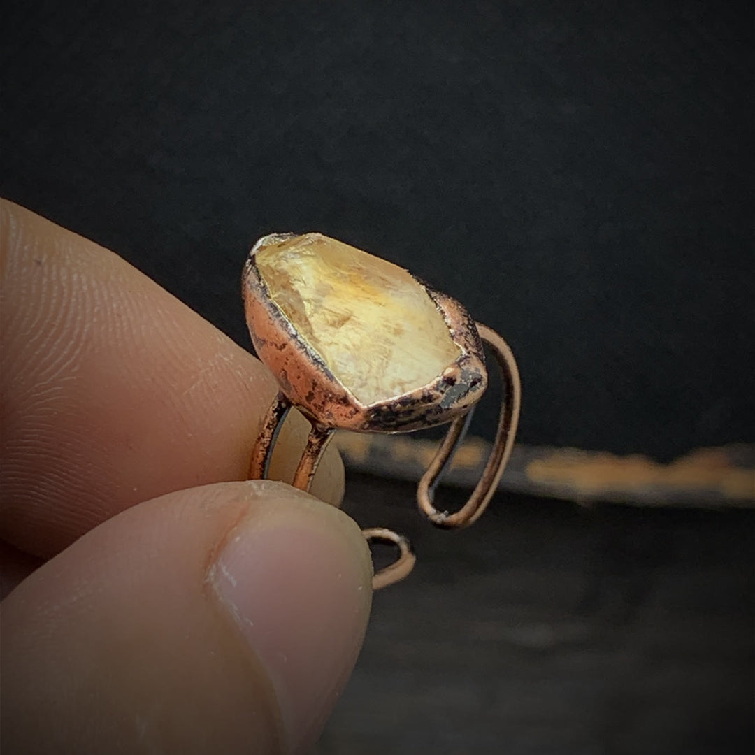 Healing crystal birthstone ring, adjustable, natural stone jewelry for her.
