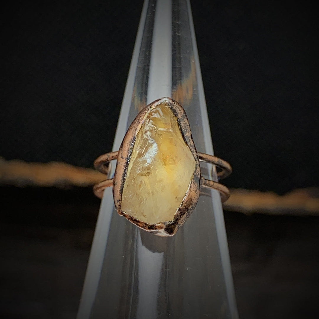 Women's Raw Gemstone Birthstone Ring, adjustable crystal healing, spiritual gift.