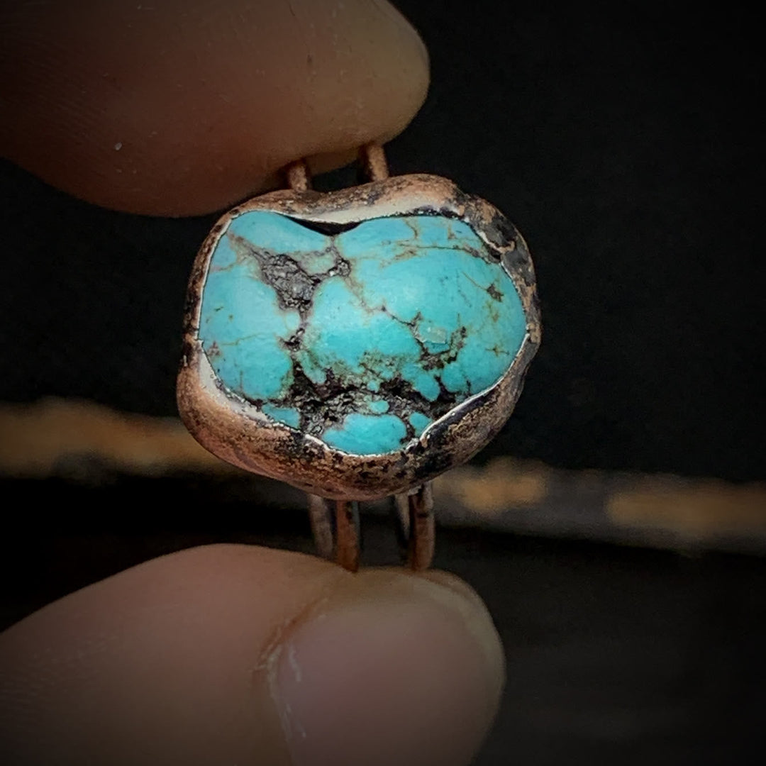 Handmade adjustable raw gemstone birthstone ring, natural crystal healing.