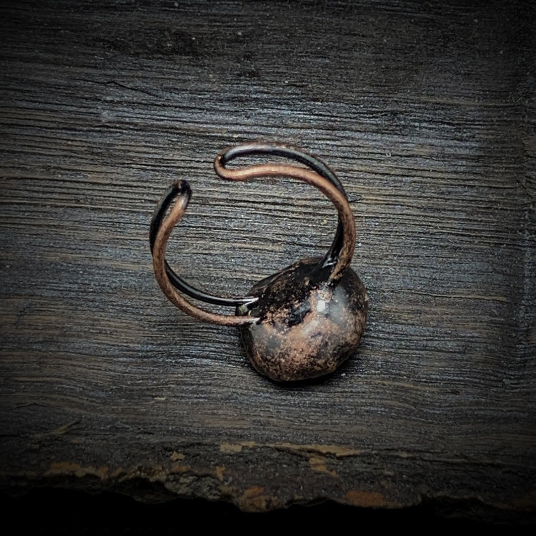 Spiritual healing gift, adjustable raw crystal birthstone ring, for women.