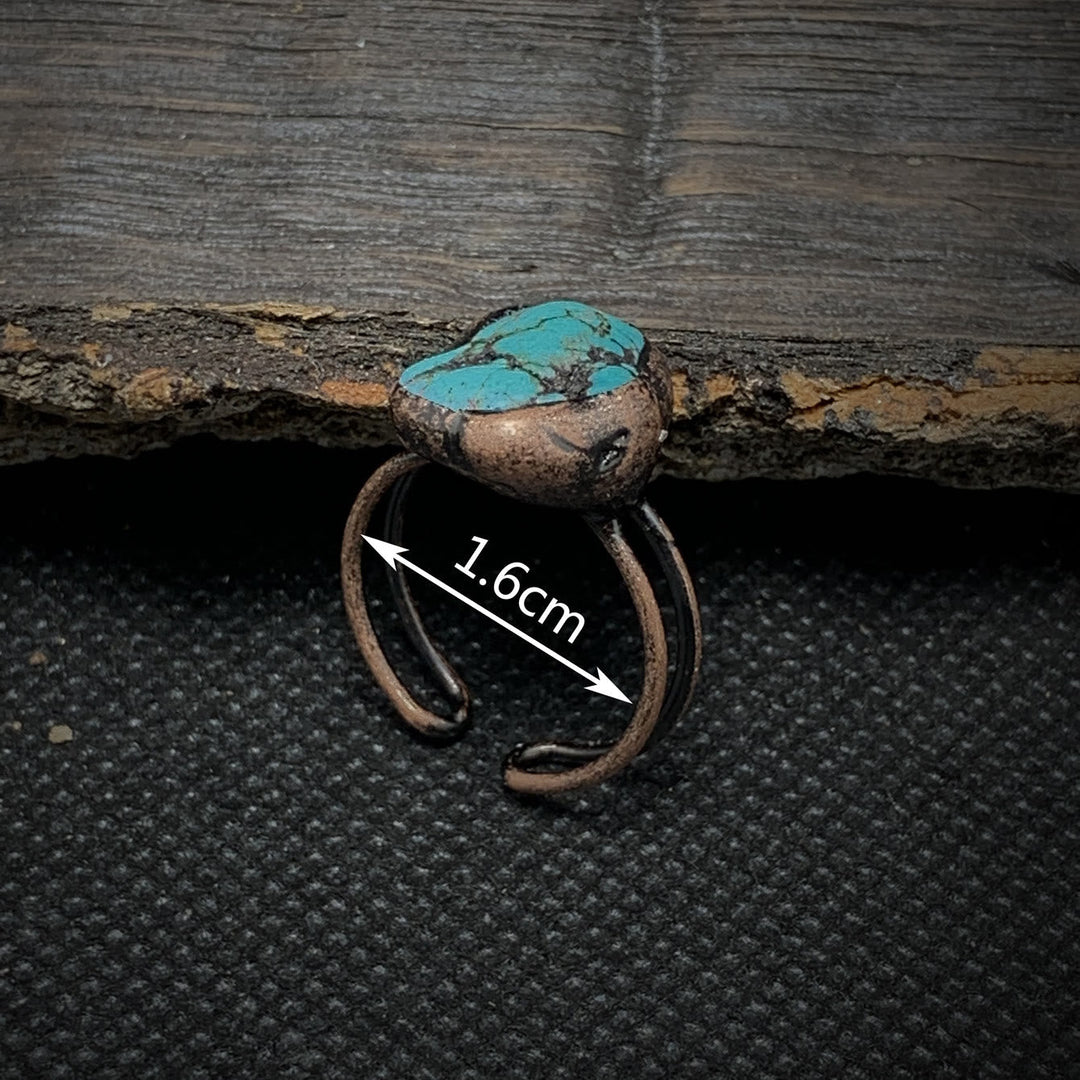 Unique natural raw birthstone ring, women's adjustable crystal healing.