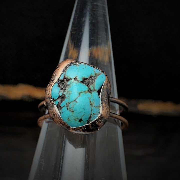 Natural stone women's adjustable raw crystal birthstone ring, spiritual.