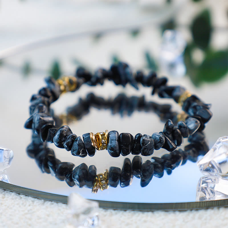 Natural crystal bead bracelet for women, made with genuine gemstones.
