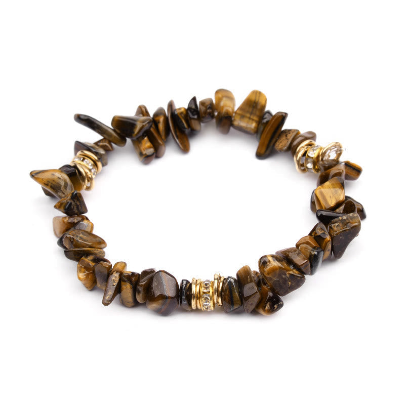 Gemstone bead bracelet for women, natural stone & crystal design.